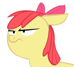 Size: 411x372 | Tagged: safe, artist:wastelandgunner, derpibooru import, apple bloom, earth pony, pony, angry, female, filly, solo