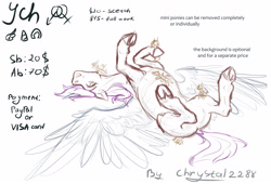 Size: 4409x2992 | Tagged: safe, artist:chrystal_company, derpibooru import, alicorn, earth pony, pegasus, pony, unicorn, any gender, any race, auction open, commission, cute, macro, micro, ych example, ych sketch, your character here, your character here auction