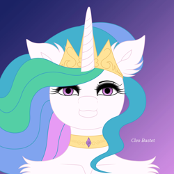 Size: 1920x1920 | Tagged: safe, artist:cleo_bastet, derpibooru import, princess celestia, alicorn, human, pony, unicorn, ear fluff, ears, humanized, solo