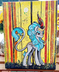 Size: 1920x2333 | Tagged: safe, artist:annuthecatgirl, derpibooru import, rain shine, kirin, painting, traditional art