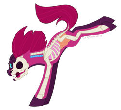 Size: 1100x1000 | Tagged: safe, artist:enigmadoodles, derpibooru import, tempest shadow, pony, bone, dissectibles, freeny's hidden dissectibles, organs, simple background, skeleton, solo, transparent background