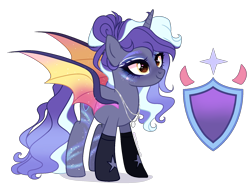 Size: 1800x1340 | Tagged: safe, artist:gihhbloonde, derpibooru import, oc, bat pony, pony, base used, clothes, colored wings, female, gradient wings, mare, offspring, parent:night guard, parent:starlight glimmer, simple background, socks, solo, starry wings, transparent background, wings