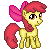 Size: 50x50 | Tagged: safe, artist:mel-rosey, derpibooru import, apple bloom, earth pony, animated, blinking, female, filly