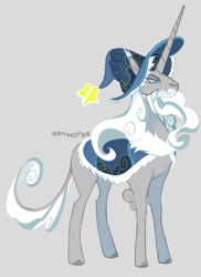 Size: 1271x1749 | Tagged: safe, artist:renhorse, derpibooru import, star swirl the bearded, pony, gray background, simple background, solo