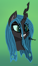 Size: 2508x4301 | Tagged: safe, artist:ingolf arts, derpibooru import, queen chrysalis, changeling, changeling queen, angry, evil, female, high res, looking at you, simple background, solo