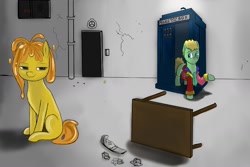 Size: 1600x1066 | Tagged: safe, artist:houl2902, derpibooru import, oc, pony, crossover, doctor who, ponified, scp foundation, sixth doctor, tardis