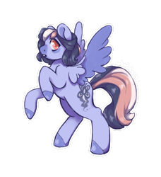 Size: 2339x2563 | Tagged: safe, artist:holidaye, derpibooru import, oc, oc only, oc:doodlebug, pegasus, pony, bipedal, female, high res, mare, outline, simple background, solo, spread wings, transparent background, watermark, white outline, wings