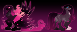 Size: 7868x3300 | Tagged: safe, artist:turnipberry, derpibooru import, oc, commission, commissioner:reversalmushroom, next generation, offspring, parent:pinkie pie, parent:pony of shadows, parent:stygian