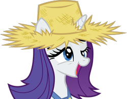 Size: 2569x2000 | Tagged: safe, artist:frownfactory, derpibooru import, rarity, unicorn, simple ways, alternate hairstyle, faic, female, hat, mare, simple background, solo, straw hat, transparent background, vector