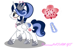 Size: 1280x860 | Tagged: safe, artist:princesslatam-yt, derpibooru import, oc, oc only, alicorn, pony, alicorn oc, china airlines, crown, female, folded wings, glowing, glowing horn, hoof shoes, horn, jewelry, mare, ponified, raised hoof, raised leg, regalia, shadow, simple background, solo, standing, transparent background, wings