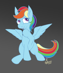 Size: 1163x1335 | Tagged: safe, artist:whirlwindflux, derpibooru import, rainbow dash, pegasus, pony, female, gray background, heart eyes, mare, simple background, solo, spread wings, wingding eyes, wings