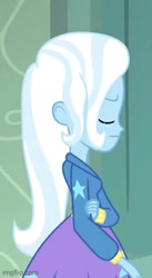 Size: 247x450 | Tagged: safe, derpibooru import, screencap, trixie, better together, equestria girls, forgotten friendship, cropped, eyes closed