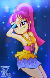 Size: 1150x1801 | Tagged: safe, artist:theretroart88, derpibooru import, sour sweet, dance magic, equestria girls, spoiler:eqg specials, bracelet, breasts, cleavage, clothes, female, freckles, jewelry, looking at you, skirt, sleeveless, smiling, sour suika