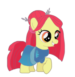 Size: 423x435 | Tagged: safe, artist:evergreen2024, derpibooru import, apple bloom, earth pony, pony, clothes, cosplay, costume, dress, female, filly, gods' school, hygieia, simple background, solo, transparent background