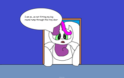 Size: 3820x2420 | Tagged: safe, artist:coltfan97, derpibooru import, sweetie belle, pony, unicorn, 1000 hours in ms paint, doorway, giant pony, giant unicorn, macro, solo