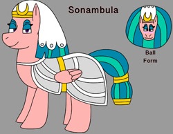 Size: 750x581 | Tagged: safe, derpibooru import, somnambula, pegasus, ball, female, headdress, mare, morph ball, solo, somnamballa, veil