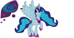 Size: 1560x799 | Tagged: safe, artist:magictimeymare12, derpibooru import, princess luna, sonata dusk, alicorn, pony, alternate universe, cute, cutie mark, equestria girls ponified, one eye closed, ponified, simple background, solo, spread wings, transparent background, wings, wink