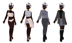 Size: 3042x1843 | Tagged: safe, artist:idkhesoff, derpibooru import, zecora, human, anklet, barefoot, belly button, belt, boots, bra, bracelet, clothes, coat, dark skin, ear piercing, earring, eyebrow piercing, feet, female, flats, humanized, jeans, jewelry, kneesocks, midriff, neck rings, nose piercing, nose ring, panties, pants, piercing, sandals, shirt, shoes, shorts, simple background, socks, solo, sports bra, sports shorts, stockings, striped socks, sweater, tattoo, thigh highs, transparent background, underwear
