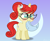 Size: 1972x1632 | Tagged: safe, artist:prismagalaxy514, derpibooru import, pony, unicorn, crescent moon, crossover, edible heavenly object, female, filly, glasses, johnny test, mary test, moon, ponified, solo