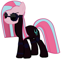 Size: 1280x1239 | Tagged: safe, artist:benpictures1, pinkie pie, earth pony, pony, comic:the storm kingdom, my little pony: the movie, bad end, bodysuit, clothes, command 6, commander pinkie diana pie, crystal of light, female, goggles, inkscape, mare, pinkamena diane pie, simple background, solo, transparent background, vector