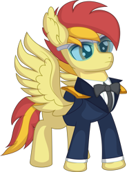 Size: 5565x7563 | Tagged: safe, artist:cyanlightning, derpibooru import, oc, oc:galaxy strike, pegasus, pony, .svg available, absurd resolution, clothes, glasses, male, simple background, stallion, transparent background, uniform, vector