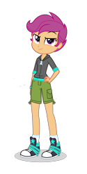 Size: 960x1920 | Tagged: safe, artist:eqgcmc, derpibooru exclusive, derpibooru import, edit, part of a set, scootaloo, equestria girls, clothes, converse, female, hand on hip, hoodie, modesty, palindrome get, pants, shoes, short pants, shorts, simple background, sneakers, socks, solo, tomboy, transparent background, vector, vector edit