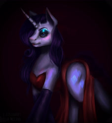 Size: 4499x4953 | Tagged: safe, artist:littleharpy, derpibooru import, rarity, pony, unicorn, absurd resolution, clothes, costume, dark, eyeshadow, female, gloves, jessica rabbit, lidded eyes, long gloves, makeup, mare, solo