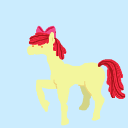 Size: 500x500 | Tagged: safe, artist:askpinkiepieandfriends, derpibooru import, apple bloom, earth pony, pony, blank flank, blue background, female, filly, raised hoof, raised leg, simple background, solo