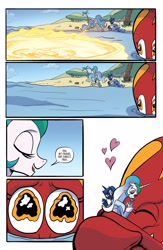 Size: 1988x3056 | Tagged: safe, artist:akeemroberts, derpibooru import, idw, princess celestia, princess luna, alicorn, pony, spoiler:comic, spoiler:comic98, diving suit, doll, floating heart, heart, hug, kraken, magic, scuba, scuba gear, season 10, swimming, toy