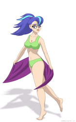 Size: 1250x2000 | Tagged: safe, artist:runningtoaster, derpibooru import, oc, oc only, oc:chafine, human, bikini, clothes, feet, female, humanized, simple background, solo, swimsuit, white background