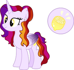 Size: 1275x1207 | Tagged: safe, artist:littlejurnalina, derpibooru import, oc, oc:sweet little lemon, alicorn, pony, female, mare, simple background, solo, transparent background