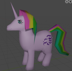 Size: 596x586 | Tagged: safe, artist:loopilerp, derpibooru import, windy (g1), unicorn, g1, 3d, 3d model, female, low poly, mare, solo