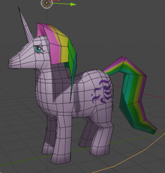 Size: 452x474 | Tagged: safe, artist:loopilerp, derpibooru import, windy (g1), unicorn, g1, 3d, 3d model, female, low poly, mare, solo