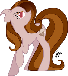 Size: 1025x1141 | Tagged: safe, artist:gallantserver, derpibooru import, oc, oc:chocolate stone, earth pony, pony, female, mare, offspring, parent:cheese sandwich, parent:pinkie pie, parents:cheesepie, simple background, solo, transparent background