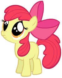 Size: 7000x8700 | Tagged: safe, artist:tardifice, derpibooru import, apple bloom, earth pony, pony, absurd resolution, apple bloom's bow, bow, female, filly, hair bow, nose wrinkle, sad, simple background, solo, standing, transparent background, vector