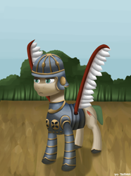 Size: 1000x1346 | Tagged: safe, artist:trotski432, derpibooru import, oc, pegasus, armor, forest, helmet, poland, winged hussar