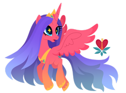 Size: 1920x1423 | Tagged: safe, artist:kabuvee, derpibooru import, oc, oc only, alicorn, pony, alicorn oc, crown, eyelashes, female, hoof shoes, horn, jewelry, mare, open mouth, peytral, regalia, simple background, solo, spread wings, starry eyes, transparent background, wingding eyes, wings