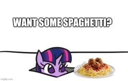 Size: 627x398 | Tagged: safe, artist:jargon scott, derpibooru import, edit, twilight sparkle, asdfmovie14, food, meme, pasta, spaghetti