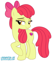 Size: 1900x2265 | Tagged: safe, artist:kuren247, derpibooru import, apple bloom, earth pony, pony, growing up is hard to do, apple bloom's bow, bow, female, hair bow, high res, lidded eyes, mare, older, older apple bloom, simple background, smiling, smirk, solo, transparent background, vector