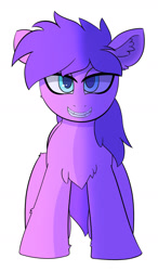 Size: 1400x2400 | Tagged: safe, derpibooru import, oc, oc only, oc:sary, earth pony, pony, blue eyes, chest fluff, ear fluff, ears, female, front view, looking at you, mare, my little pony, smiling, smiling at you, solo, teeth