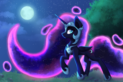 Size: 4200x2800 | Tagged: safe, artist:stravyvox, derpibooru import, nightmare moon, alicorn, pony, moon, night, solo