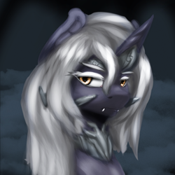 Size: 2800x2800 | Tagged: safe, artist:tekggd, derpibooru import, oc, oc only, alicorn, alicorn oc, armor, bust, horn, looking at you, portrait, wings