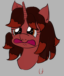 Size: 903x1076 | Tagged: safe, derpibooru import, oc, oc:eventhorizon, pony, unicorn, about to cry, face, female, sad, solo