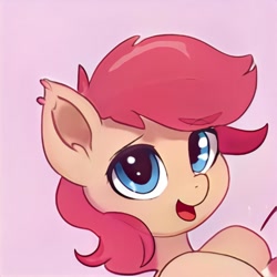 Size: 1024x1024 | Tagged: safe, artist:thisponydoesnotexist, derpibooru import, pony, neural network, open mouth, pink background, simple background