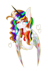 Size: 1723x2467 | Tagged: safe, artist:fantisai, derpibooru import, oc, oc only, alicorn, pony, alicorn oc, bust, female, horn, mare, multicolored hair, rainbow hair, simple background, smiling, solo, transparent background, wings