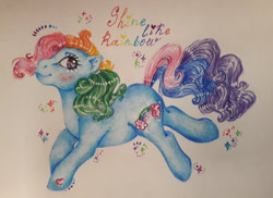 Size: 720x524 | Tagged: safe, artist:skior, derpibooru import, rainbow dash (g3), pony, g3, solo, traditional art