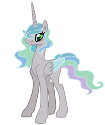 Size: 1280x1532 | Tagged: safe, artist:venomous-cookietwt, derpibooru import, oc, oc only, alicorn, changepony, pony, alicorn oc, eyelashes, female, folded wings, green eyes, horn, magical lesbian spawn, mare, offspring, parent:princess celestia, parent:queen chrysalis, parents:chryslestia, simple background, smiling, solo, standing, tail, transparent background, wings