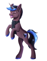 Size: 2391x3049 | Tagged: safe, artist:_ladybanshee_, derpibooru import, oc, pony, unicorn, art, commission, digital art, fullbody, happy, smiling, solo