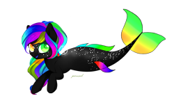 Size: 4304x2542 | Tagged: safe, artist:keeka-snake, derpibooru import, oc, merpony, heterochromia, simple background, solo, transparent background