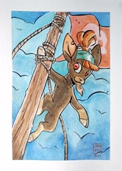 Size: 1466x2060 | Tagged: safe, artist:raph13th, derpibooru import, shanty goat, goat, them's fightin' herds, community related, traditional art, watercolor painting